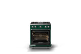 30"W. Sealed Burner Gas Range (Finish: Ivy, Trim: Polished Chrome, Fuel: Natural Gas)