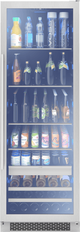 Presrv Beverage Cooler, 24in Full Size, SS+Glass, Reversible Door, 1 Zone