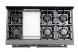 48 Inch Professional Gas Range In Black Stainless Steel