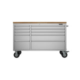 55 Inch 10-drawer Mobile Work Bench In Stainless Steel