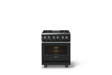 30"W. Dual Fuel Range (Finish: Antique Bronze, Trim: Polished Chrome, Fuel: Natural Gas)