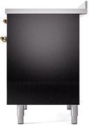 Nostalgie II 40 Inch Electric Freestanding Range in Glossy Black with Brass Trim