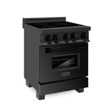 ZLINE 24" 2.8 cu. ft. Induction Range with a 4 Element Stove and Electric Oven in Black Stainless Steel (RAIND-BS-24)