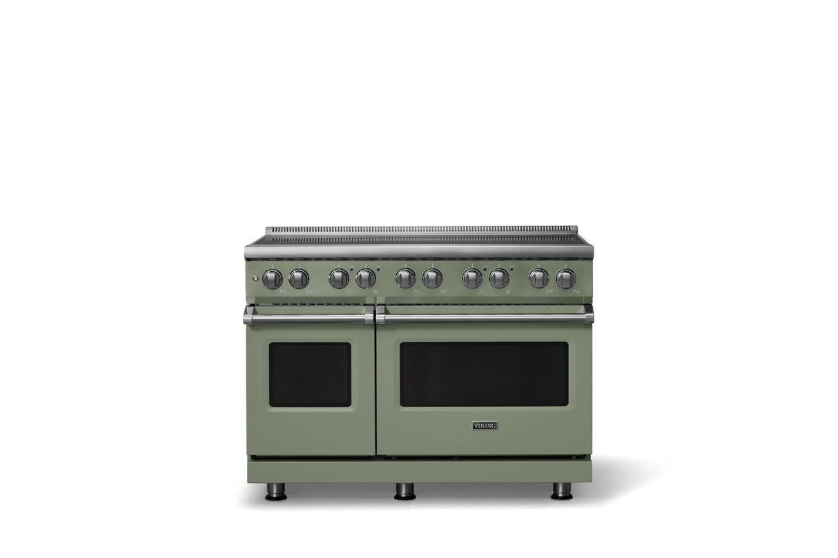 48"W. Induction Range (Finish: Eucalyptus, Trim: Polished Chrome)