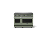 48"W. Induction Range (Finish: Eucalyptus, Trim: Polished Chrome)