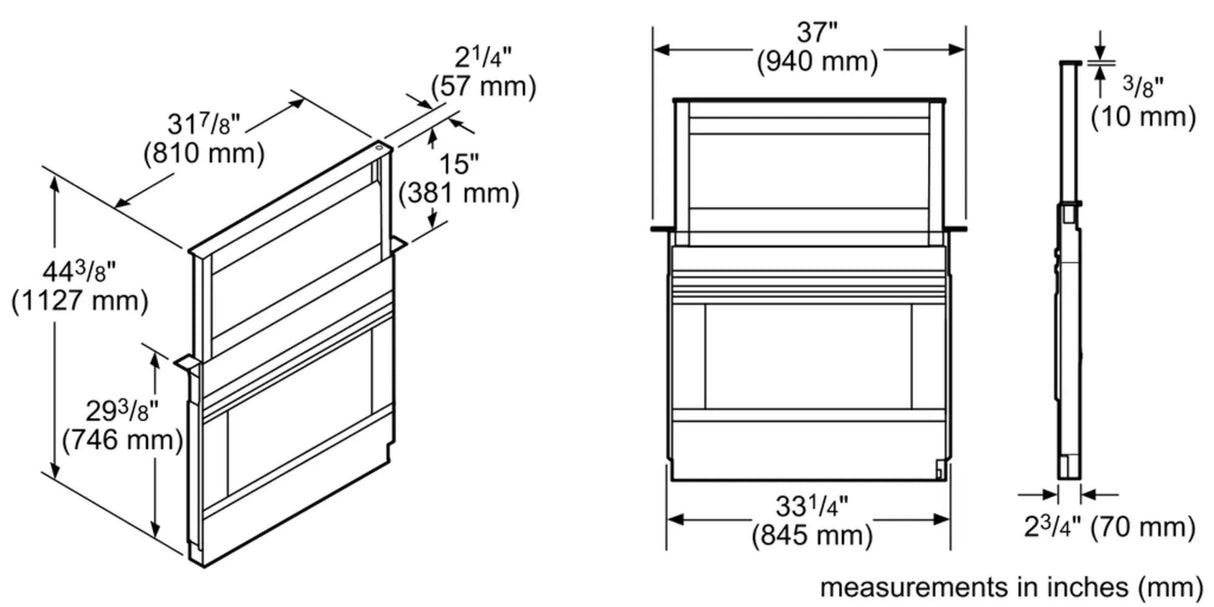 800 Series Downdraft Ventilation 37" Stainless Steel