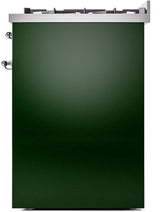 Nostalgie II 30 Inch Dual Fuel Natural Gas Freestanding Range in Emerald Green with Chrome Trim