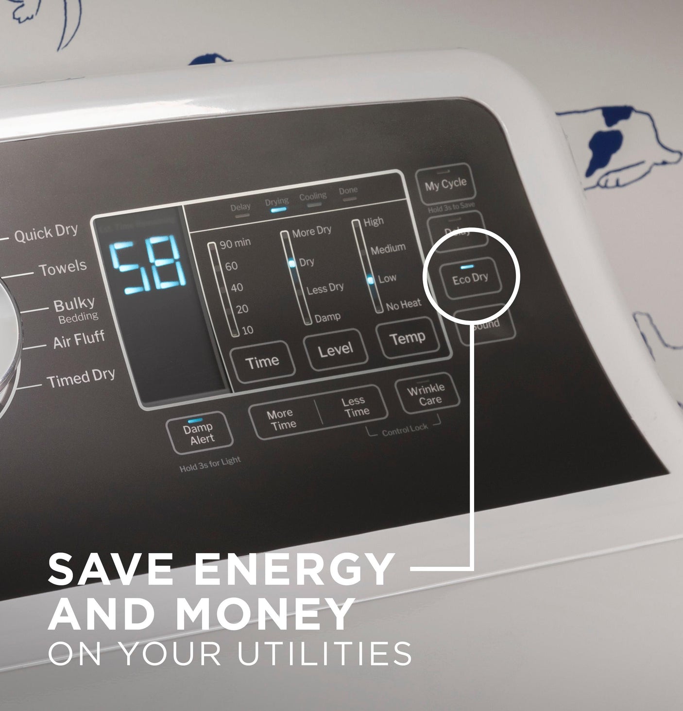 GE® 7.4 cu. ft. Capacity Electric Dryer with Up To 120 ft. Venting and Sensor Dry