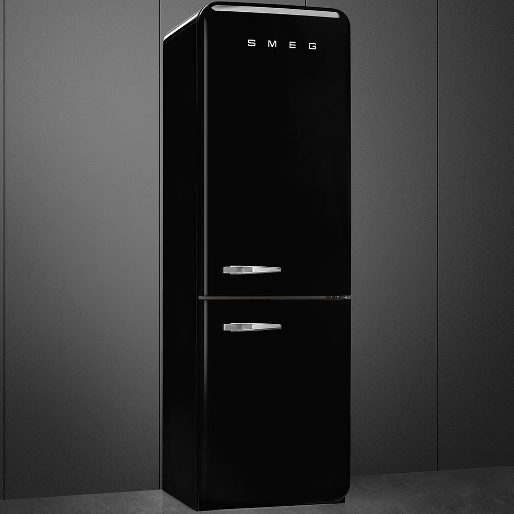 Approx 24" 50'S Style refrigerator with automatic freezer, Black, Right hand hinge