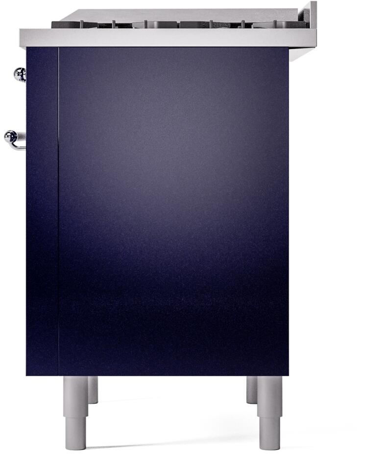 Nostalgie II 36 Inch Dual Fuel Liquid Propane Freestanding Range in Blue with Chrome Trim