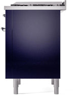 Nostalgie II 36 Inch Dual Fuel Liquid Propane Freestanding Range in Blue with Chrome Trim