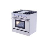 36 Inch Professional Gas Range With Griddle In Stainless Steel