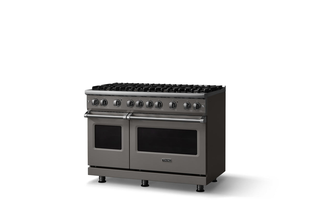 48"W. Sealed Burner Gas Range (Burner: 8b, Finish: Damascus Gray, Trim: Polished Chrome, Fuel: Natural Gas)