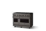48"W. Sealed Burner Gas Range (Burner: 8b, Finish: Damascus Gray, Trim: Polished Chrome, Fuel: Natural Gas)