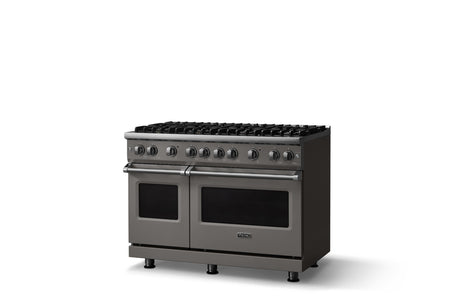 48"W. Sealed Burner Gas Range (Burner: 8b, Finish: Damascus Gray, Trim: Polished Chrome, Fuel: Natural Gas)