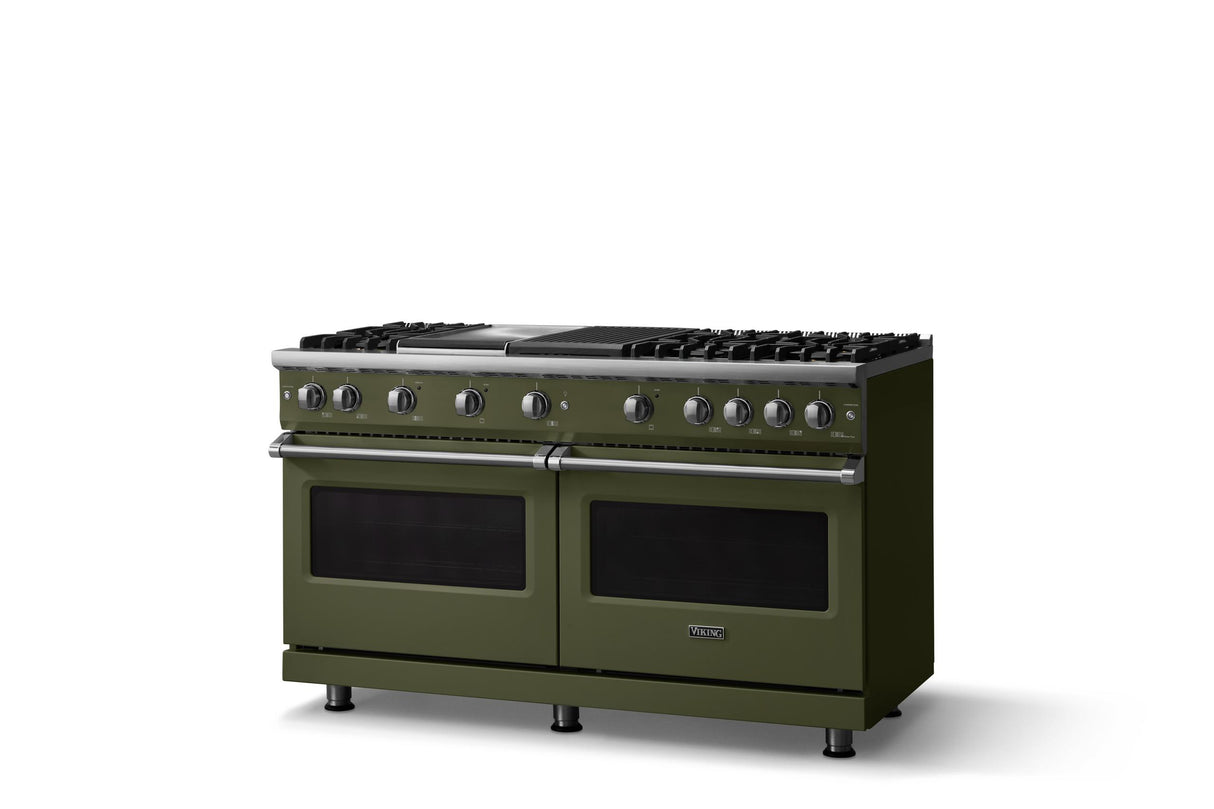 60"W. Sealed Burner Gas Range (Finish: Martini, Trim: Polished Chrome, Fuel: Natural Gas)