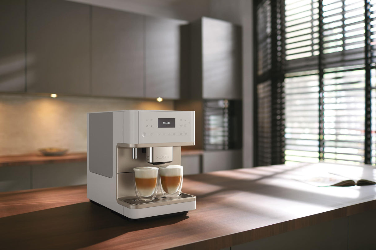 CM 6360 MilkPerfection Lotus white-CM - Countertop coffee machine With WiFi Conn@ct, high-quality milk container, and many specialty coffees.