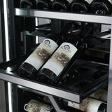 FORNO Abruzzo 48-Inch Dual Zone Wine Cellar, 102 Bottles, 24 cu. ft., Clear Acrylic Holders & Stainless Trim Shelves