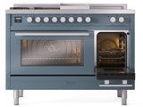 Professional Plus II 48 Inch Dual Fuel Liquid Propane Freestanding Range in Blue Grey with Trim