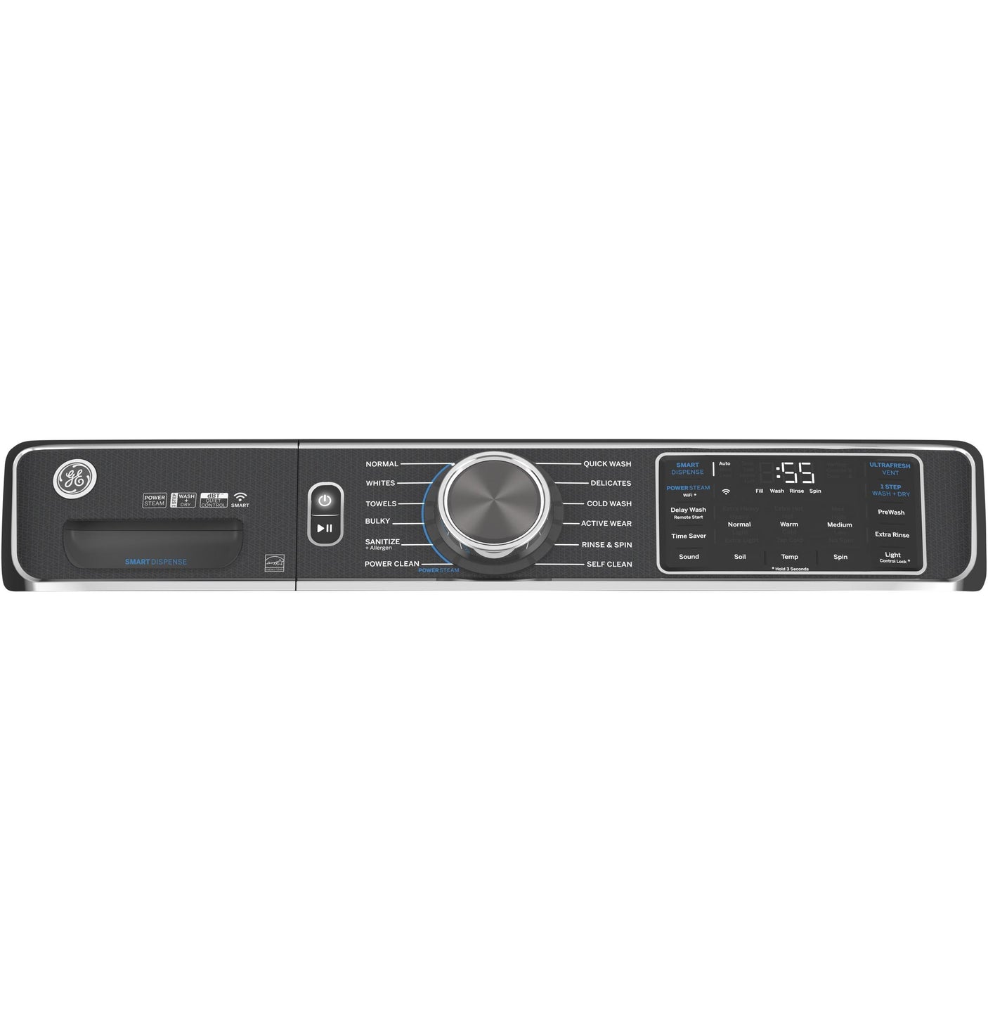 GE® 5.0 cu. ft. Capacity Smart Front Load ENERGY STAR® Steam Washer with SmartDispense™ UltraFresh Vent System with OdorBlock™ and Steam