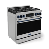 36 Inch Professional Lp Range With Tilt Panel Touch Control In Stainless Steel/navy Blue Gordon Ramsay Series