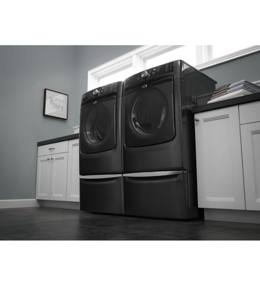 15.5" Laundry Pedestal with Chrome Handle and Storage Drawer