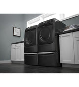 15.5" Laundry Pedestal with Chrome Handle and Storage Drawer