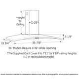 36" Wall-Mount Chimney Hood