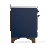ILVE UMIB48NR3MBB Majestic III 48 inch Induction Range with 6 Elements, 5.02 cu. ft. Total Oven Capacity (Triple Glass Door, Midnight Blue, Burnished)