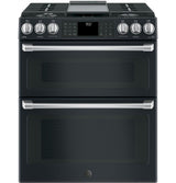 GE Café Series 30" Slide-In Front Control Gas Double Oven with Convection Range