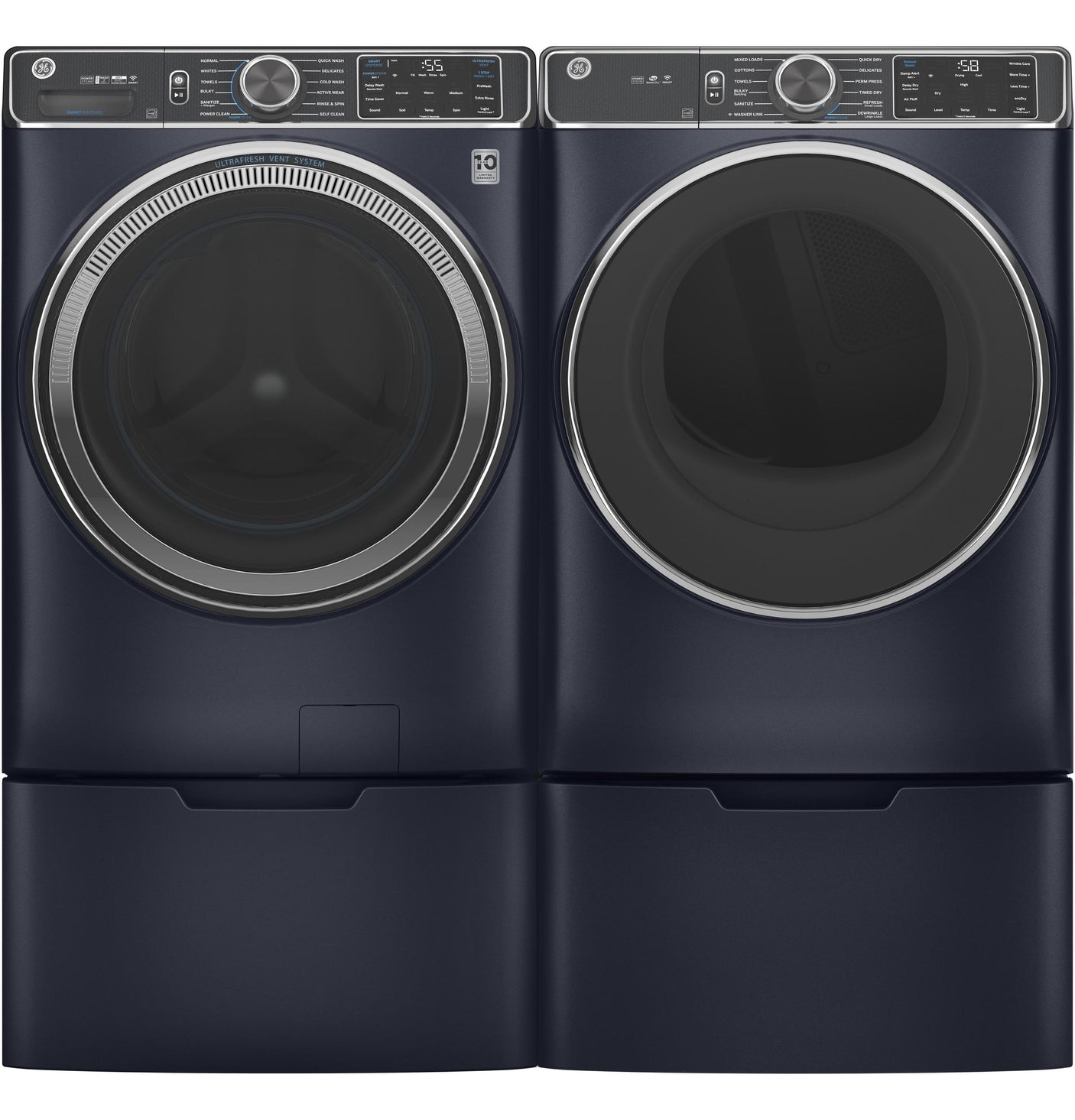 GE® 5.0 cu. ft. Capacity Smart Front Load ENERGY STAR® Steam Washer with SmartDispense™ UltraFresh Vent System with OdorBlock™ and Steam
