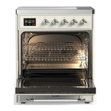 ILVE UMIB30QNR3AWC Majestic III 30 inch Induction Range with 4 Elements, 4 cu. ft. Oven Capacity (Solid Door, Antique White, Chrome)