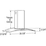 Monogram 36" Glass Canopy Island Hood