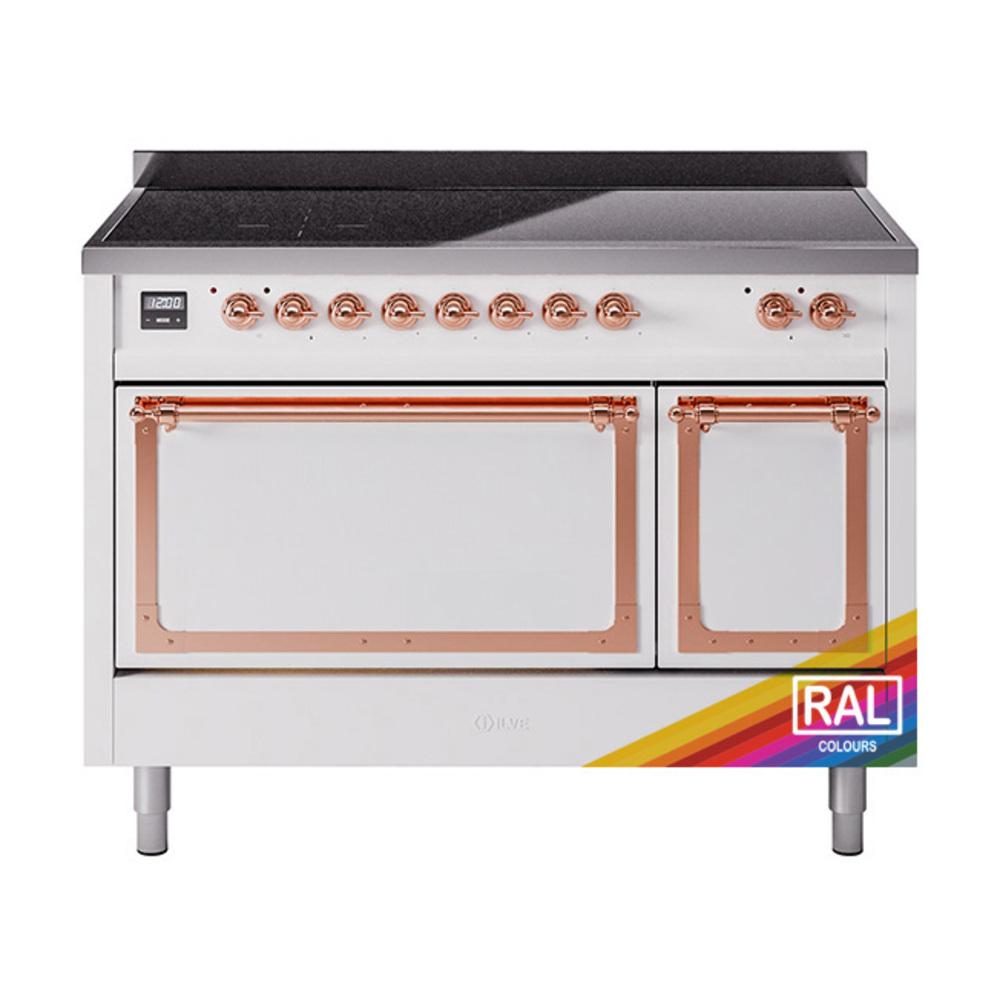 ILVE UNI486QNMPRAP Nostalgie II Noblesse 48 inch Induction Range (Solid Door, RAL, Copper)