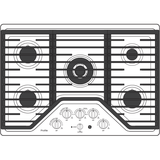 GE Profile™ 30" Built-In Tri-Ring Gas Cooktop with 5 Burners and Included Extra-Large Integrated Griddle