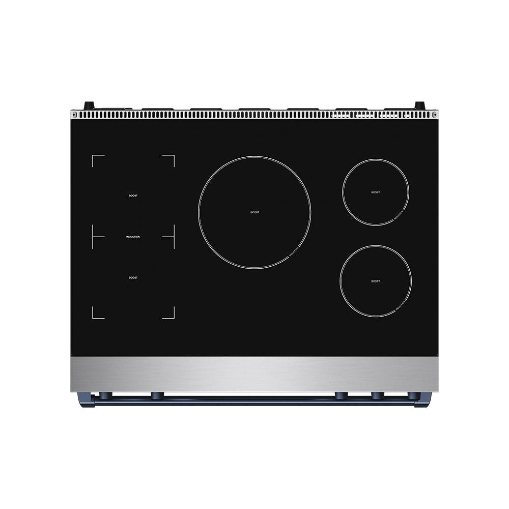 36 Inch Professional Induction Range With Tilt Panel Touch Control In Stainless Steel and Blue  Gordon Ramsay Series