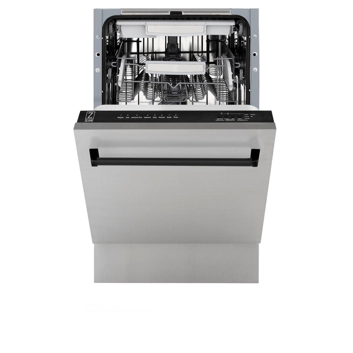 ZLINE Autograph Edition 18 Compact 3rd Rack Top Control Dishwasher in Stainless Steel with Accent Handle, 51dBa (DWVZ-304-18) [Color: Matte Black]