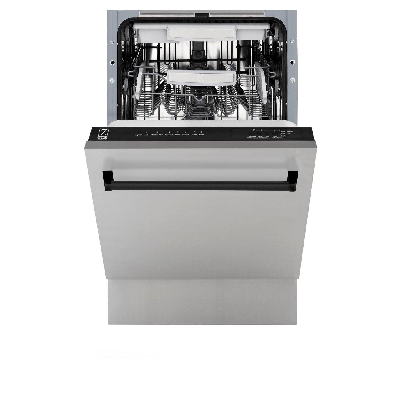ZLINE Autograph Edition 18 Compact 3rd Rack Top Control Dishwasher in Stainless Steel with Accent Handle, 51dBa (DWVZ-304-18) [Color: Matte Black]