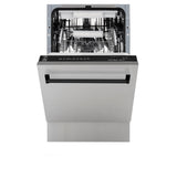 ZLINE Autograph Edition 18 Compact 3rd Rack Top Control Dishwasher in Stainless Steel with Accent Handle, 51dBa (DWVZ-304-18) [Color: Matte Black]