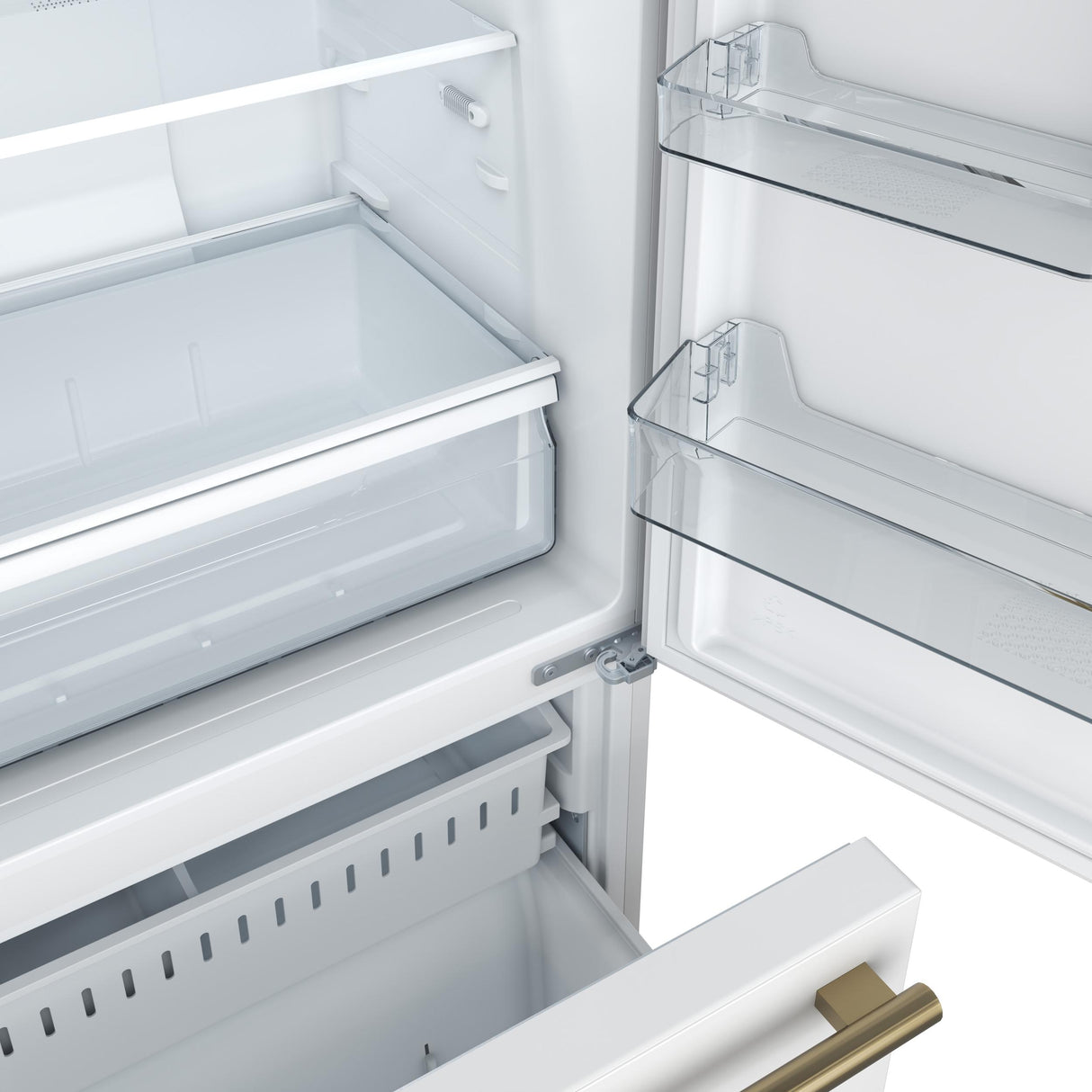 Forno Milano 2-Piece 62-Inch Freestanding Dual Bottom Freezer Refrigerator, White - 34.4 cu.ft, Touch Control, Ice Maker