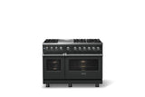 48"W. Dual Fuel Range (Burner: 6g, Finish: Antique Bronze, Trim: Polished Chrome, Fuel: Natural Gas)