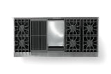 60"W.Dual Fuel Range (Finish: November Sky, Trim: Polished Chrome, Fuel: Propane)