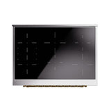 ILVE UNI366QNMPAWG Nostalgie II Noblesse 36 inch Induction Range (Solid Door, Antique White, Brass)