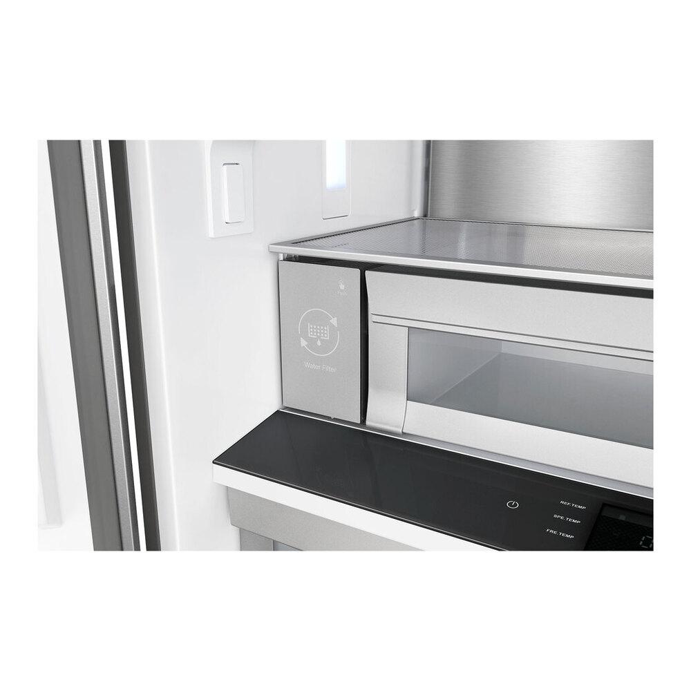 Verona VEBFD3620WIFS 36 inch French Door Counter-Depth Refrigerator with 20.2 cu. ft. Total Capacity, Internal Water Dispenser, Automatic Ice Maker in Stainless Steel