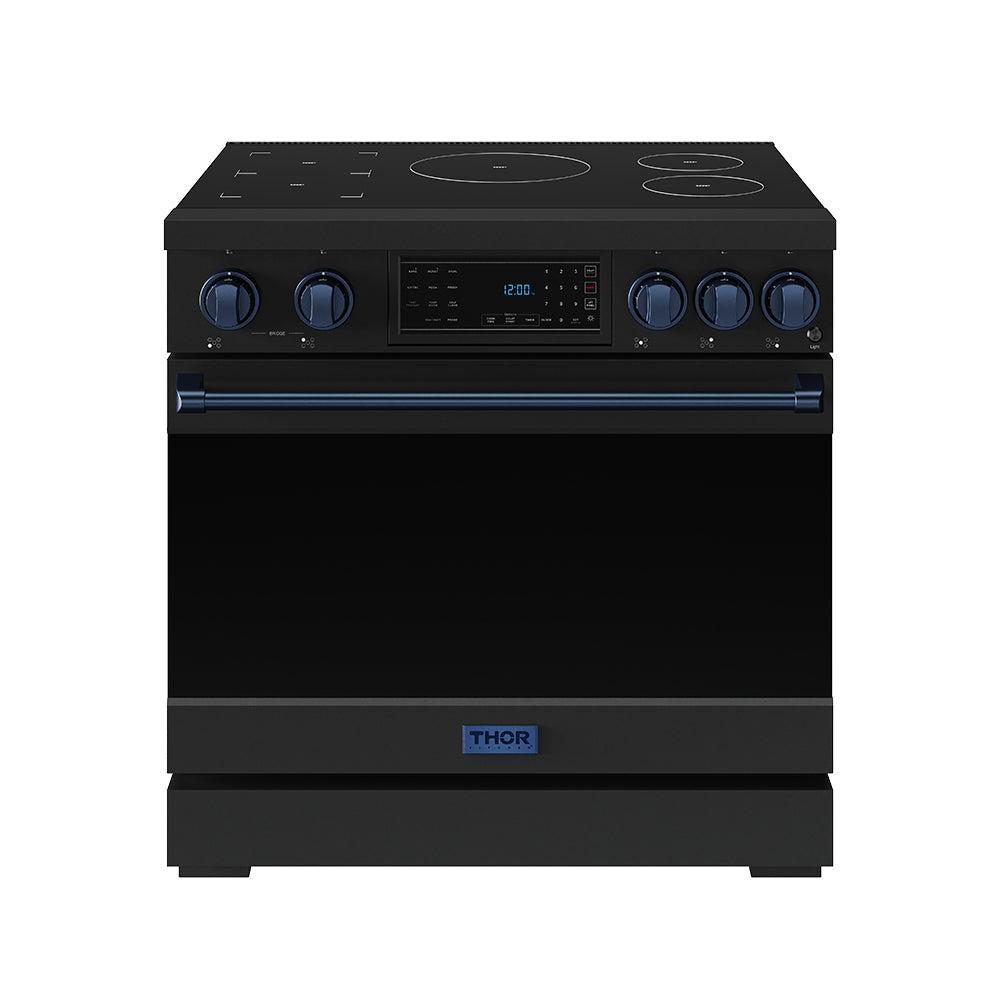 36 Inch Professional Induction Range With Tilt Panel Touch Control In Black and Blue  Gordon Ramsay Series