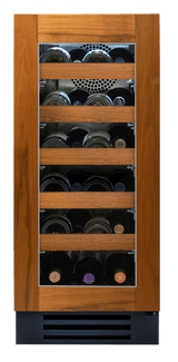 15 Inch Single Zone Overlay Glass Door Left Hinge Undercounter Wine Cabinet