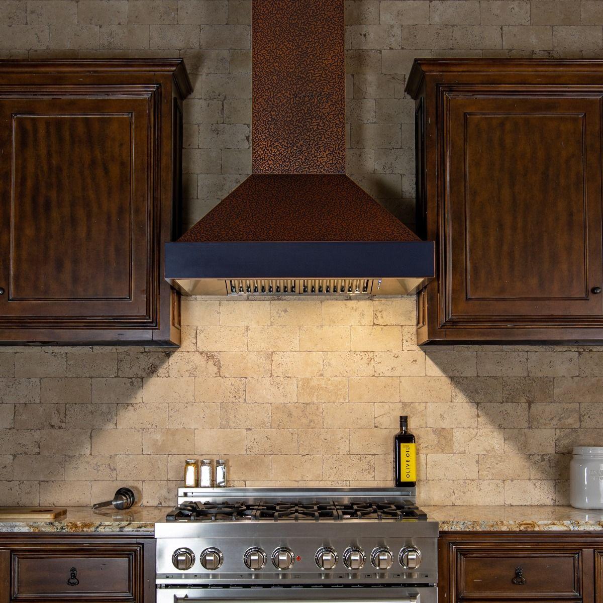 ZLINE 48" Designer Series Embossed Copper Finish Wall Range Hood (KB2-EBXXX-48)
