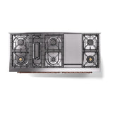 ILVE UN60FQNMPSSPLP Nostalgie II Noblesse 60 inch Dual Fuel Range (9 Sealed Burners + Griddle, Liquid Propane, Solid Door, Stainless Steel, Copper)