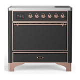 ILVE UMIB36QNR3MGP Majestic III 36 inch Induction Range with 6 Elements, 3.5 cu. ft. Total Oven Capacity (Solid Door, Graphite Matte, Copper)