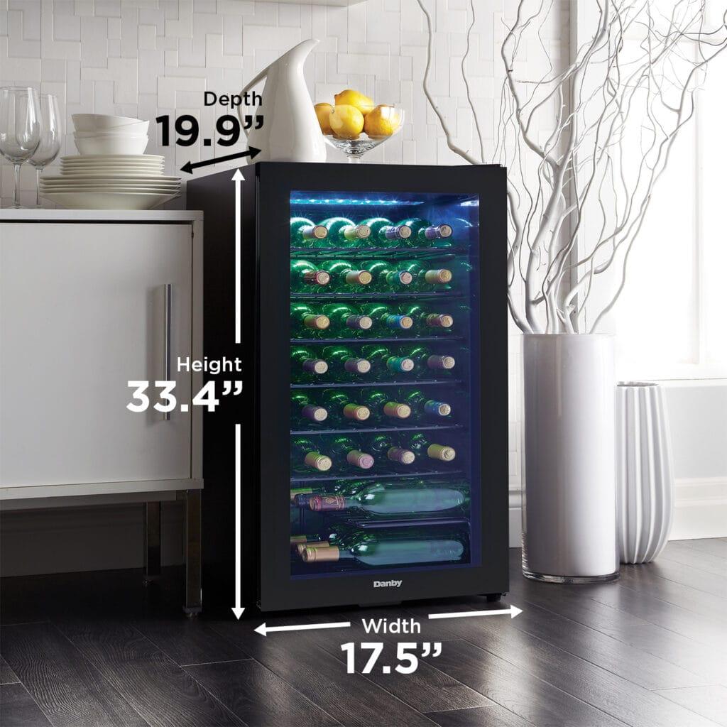 Danby 36 Bottle Free-Standing Wine Cooler in Black